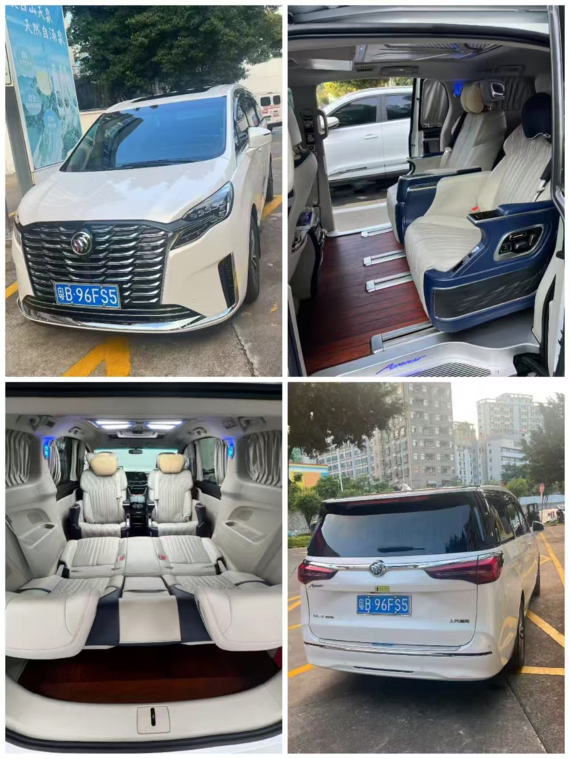 深圳别克GL8包车实拍 - 外观、内饰、座椅、车尾四宫格展示